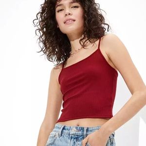 American Eagle Crop Cami S/P burgundy
